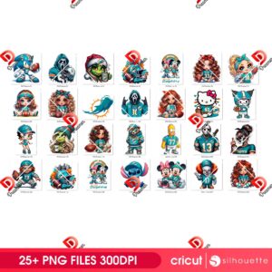 Bundle Miami Dolphins PNG Design, NFL DolphinsFootball PNG Bundle, Bundle NFL Team