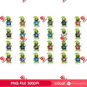 Bundle Oogie Boogie NFL PNG, Nightmare Oogie Boogie Football PNG Bundle