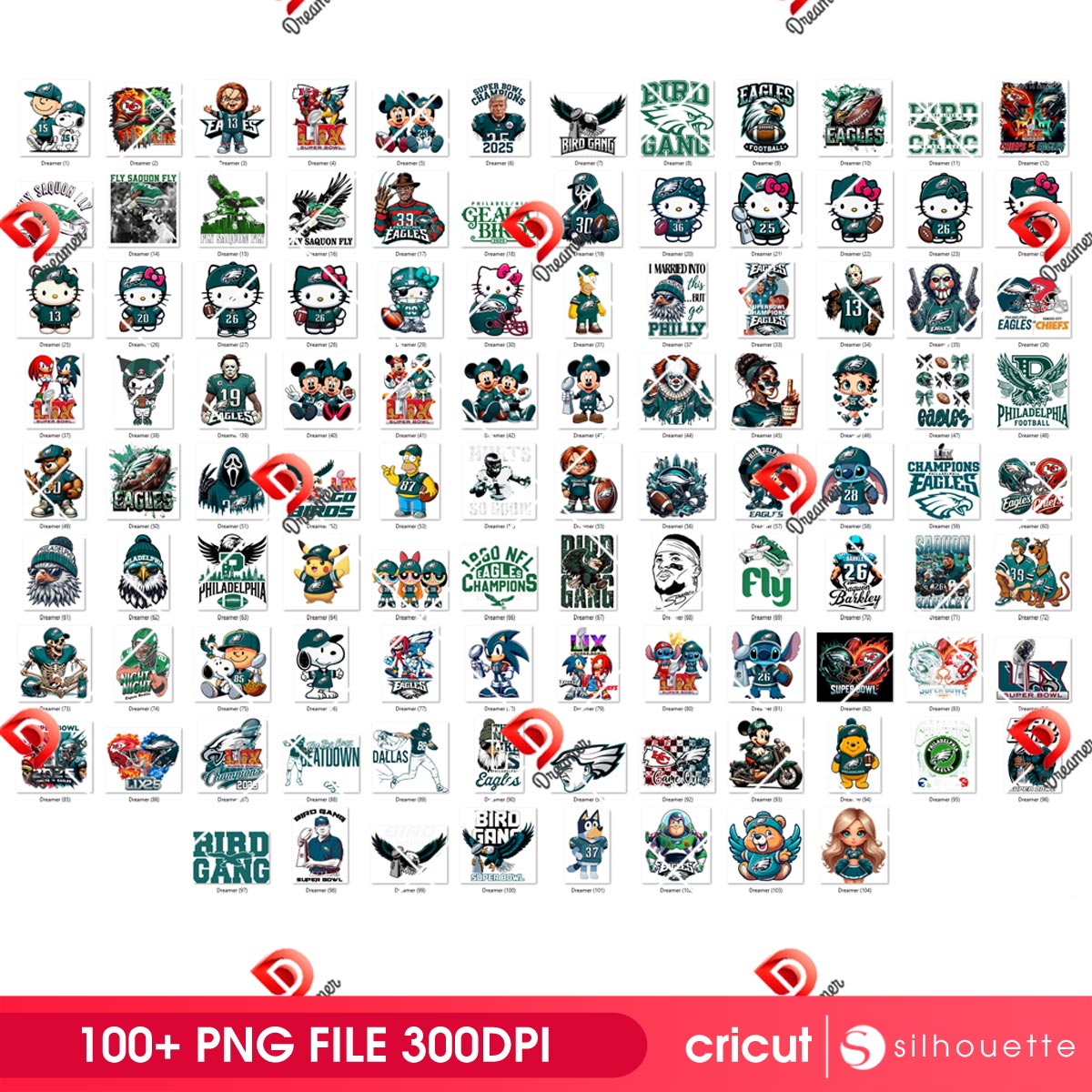 Bundle Philadelphia Eagles PNG Design, NFL Eagles Football Characters PNG Bundle 1 Bundle Philadelphia Eagles PNG Design, NFL Eagles Football Characters PNG Bundle