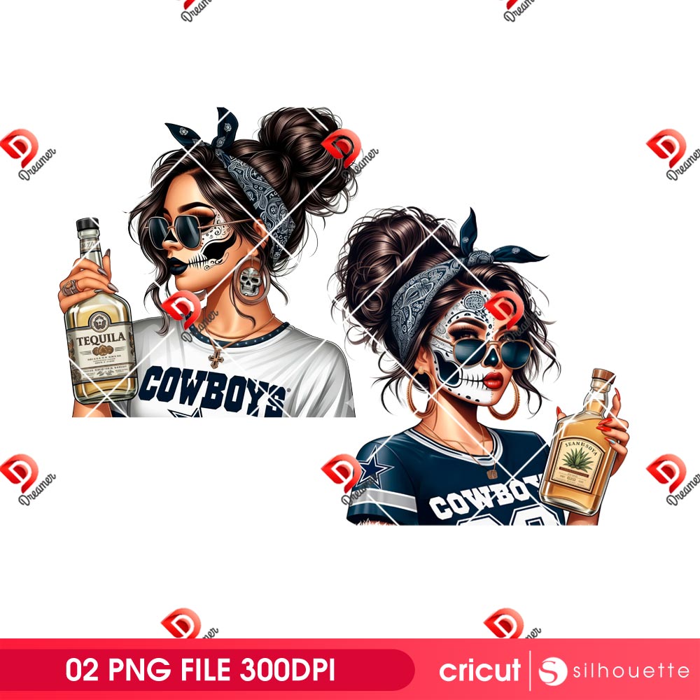 Cowboys Latina With Tequila Bottle PNG 2 Cowboys Latina With Tequila Bottle PNG