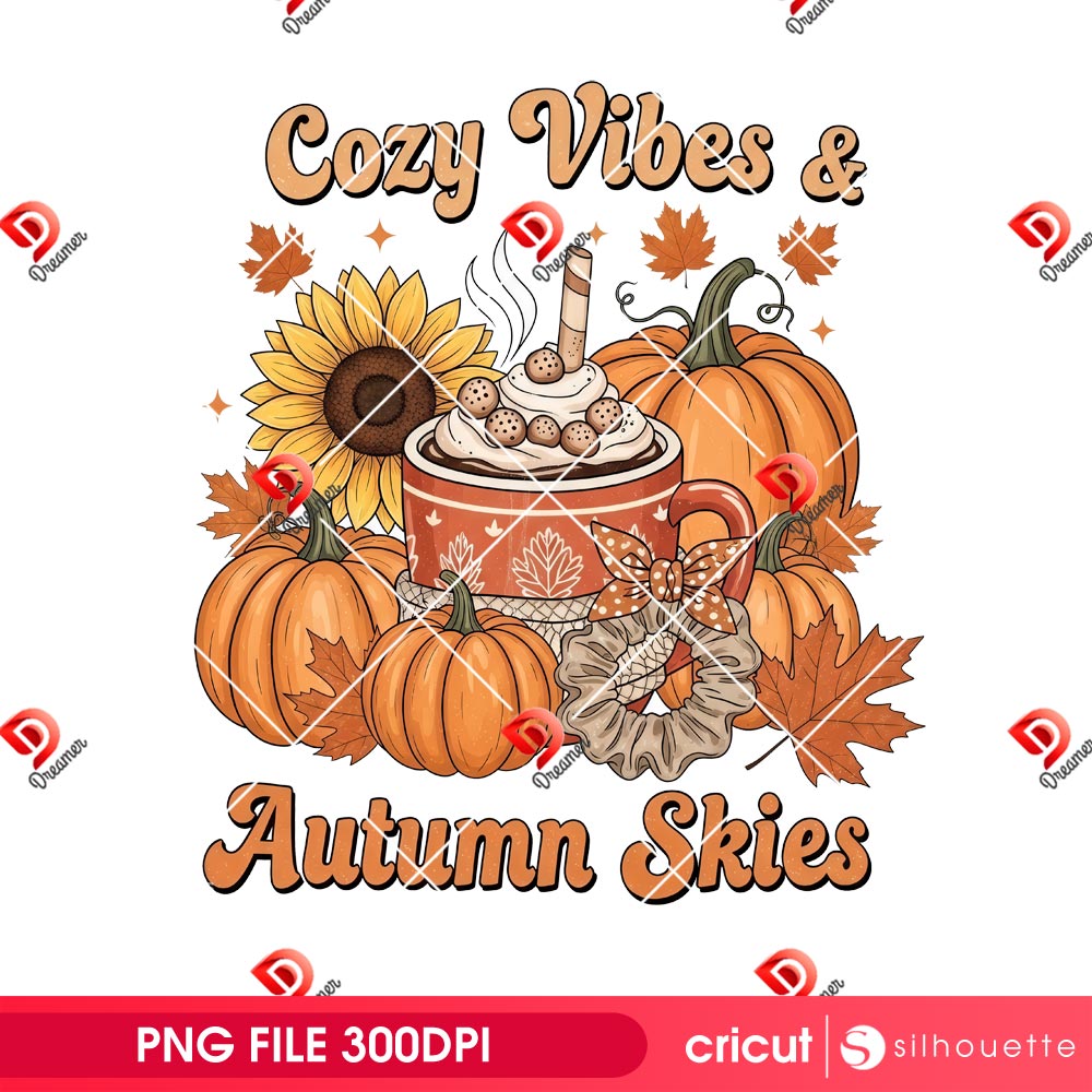 Cozy Vibes And Autumn Skies PNG 2 Cozy Vibes And Autumn Skies PNG
