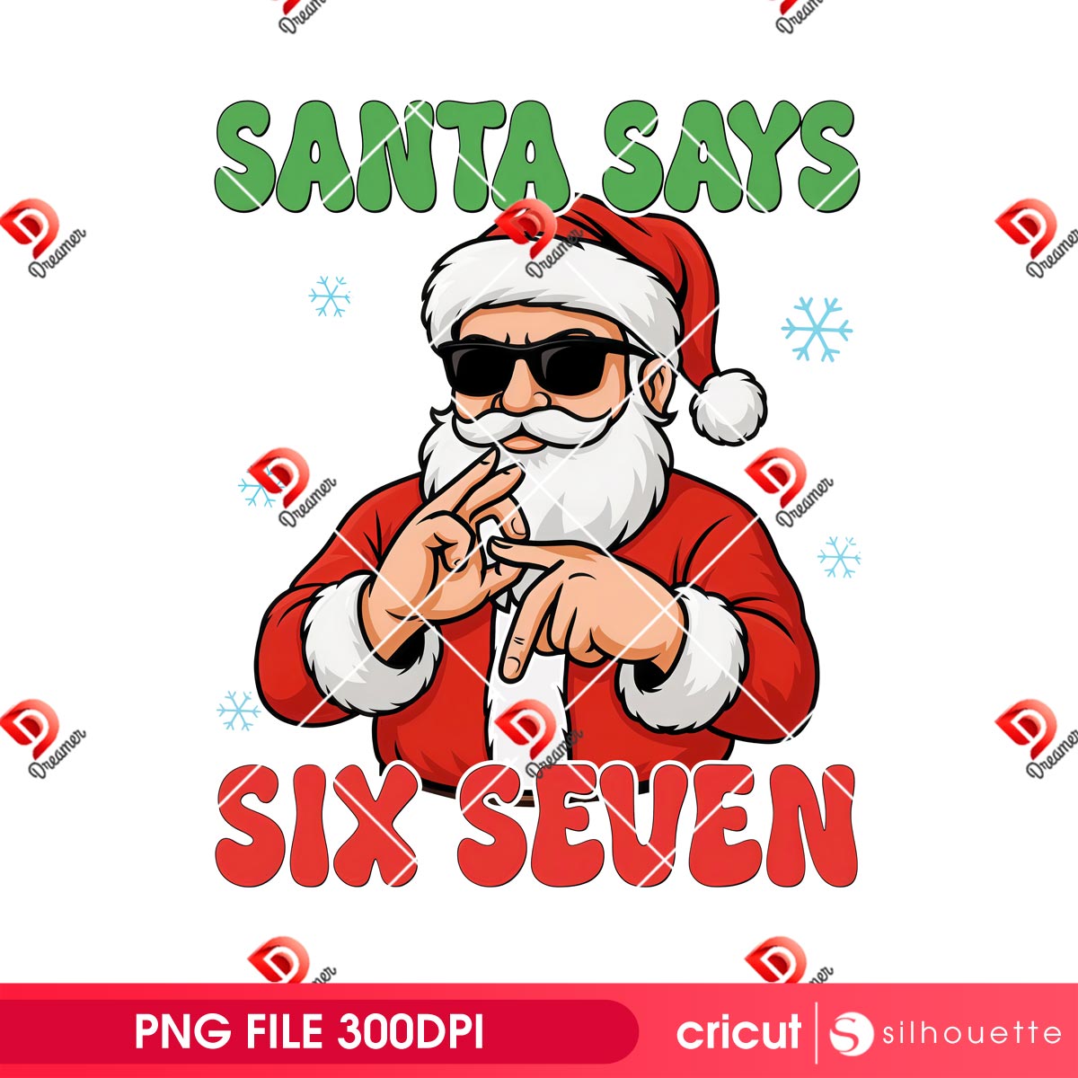 Funny Santa Says Six Seven PNG, Six Seven Meme Christmas PNG 1 Funny Santa Says Six Seven PNG, Six Seven Meme Christmas PNG