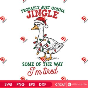 Funny Sarcastic Christmas Goose SVG PNG, Tired Holiday Humor Quote SVG PNG