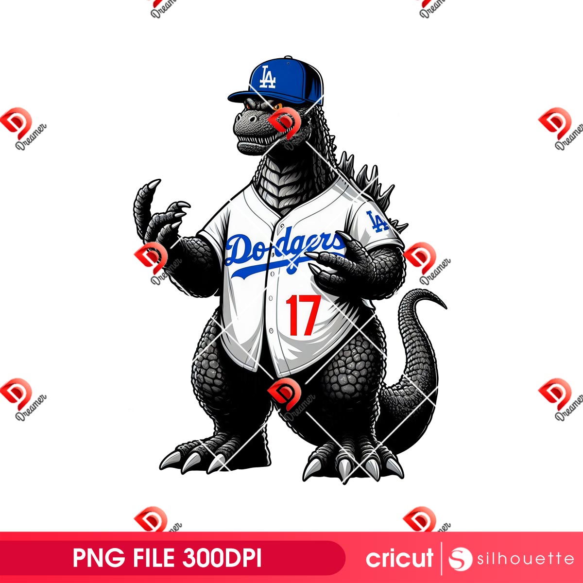 Godzilla Wearing LA Dodgers Uniforms PNG, Godzilla Baseball Los Angeles Dodgers PNG 2 Godzilla Wearing LA Dodgers Uniforms PNG, Godzilla Baseball Los Angeles Dodgers PNG