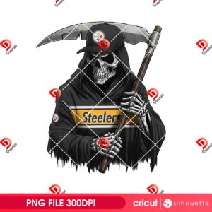 Grim Reaper Pittsburgh Steelers PNG, Horror Halloween Steelers NFL Football PNG