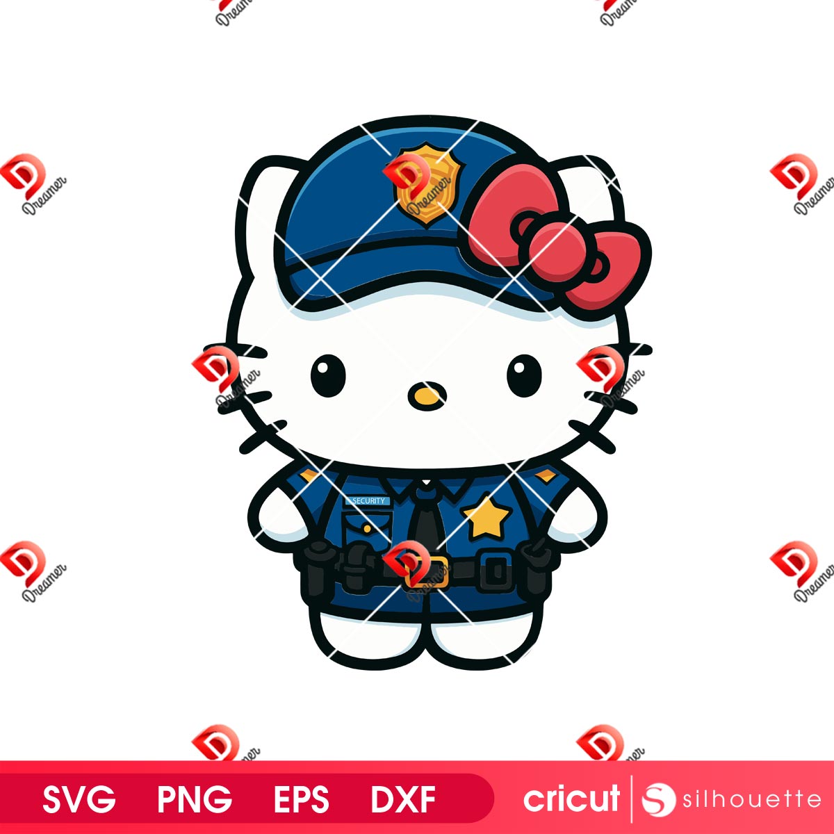 Hello Kitty Police SVG PNG Design 2 Hello Kitty Police SVG PNG Design