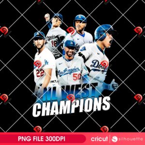 LA Dodgers NL West Champions PNG, Los Angeles Baseball World Series 2025 PNG