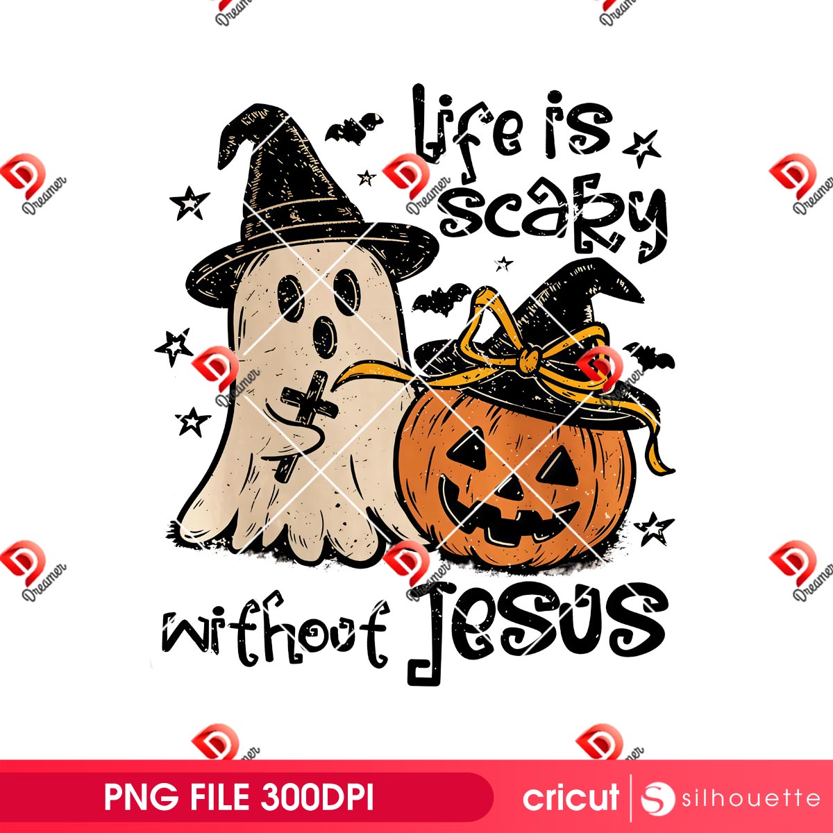Life Is Scary Without Jesus PNG, Anti Halloween Christian Halloween PNG, Coquette Bow Ghost Halloween PNG 2 Life Is Scary Without Jesus PNG, Anti Halloween Christian Halloween PNG, Coquette Bow Ghost Halloween PNG