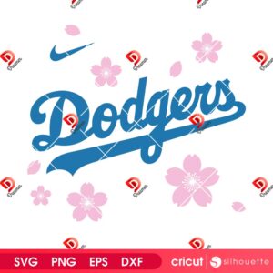 Los Angeles Dodgers Cherry Blossom SVG PNG, Nike Dodgers Flower SVG PNG