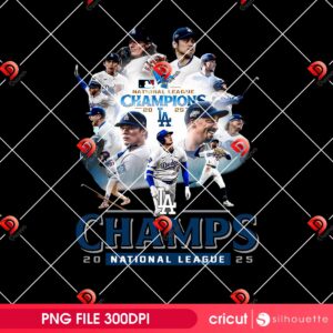 NLCS LA Dodgers 2025 PNG, Baseball Los Angeles Champions 2025 PNG