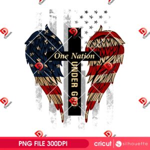 One Nation Under God Door Cover PNG, American Flag Decor Design PNG