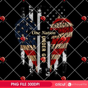 One Nation Under God Door Cover PNG, American Flag Decor Design PNG