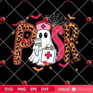 PSR Cute Nurse Ghost SVG PNG, Nurse Halloween SVG PNG