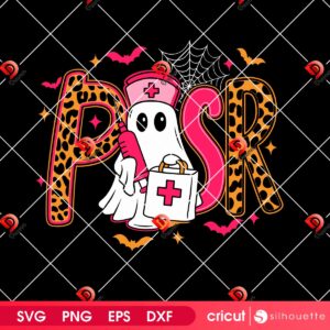 PSR Cute Nurse Ghost SVG PNG, Nurse Halloween SVG PNG