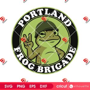 Portland Frog SVG PNG Files, Peace Sign Mascot SVG PNG Design
