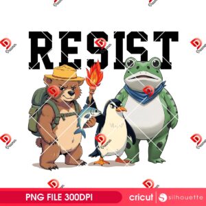 Resist Portland Frog Protester PNG Design, Portland Frog Illustration Digital