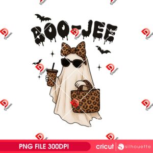 Retro Ghost Halloween Leopard PNG, Cute Leopard Boo Halloween PNG