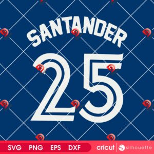 Santander Jersey 25 Blue Jays SVG PNG, Santander Toronto Blue Jays Baseball SVG PNG