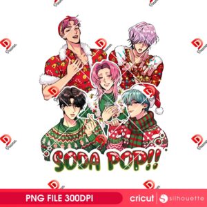 Soda Pop Christmas PNG, Merry Christmas Kpop Saja Boys PNG, Huntrix Christmas 2025 PNG