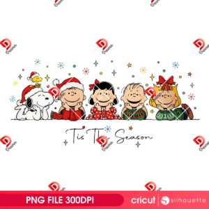 Tis The Season Snoopy Christmas PNG, Merry Christmas Peanuts Friend PNG