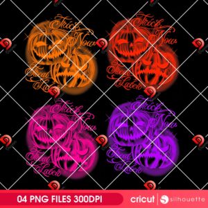 Trick Now Treat Late Pumpkin Halloween PNG