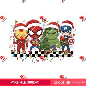 Christmas Superhero PNG, Avengers Superheroes Merry Xmas PNG