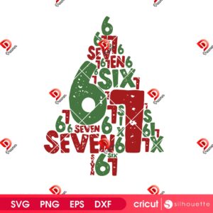 Christmas Tree 67 Trending PNG SVG, Six Seven Christmas Meme SVG PNG