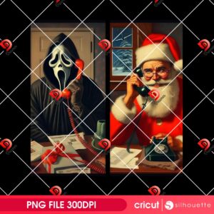 Ghostface And Santa Claus PNG, Horror Christmas PNG