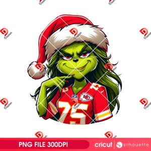 Grinch Girl Football Kansas City Chiefs PNG, Christmas Grinchmas KC Chiefs NFL PNG