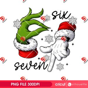 Grinch Hand 67 Meme PNG, Christmas Trending Six Seven Meme PNG