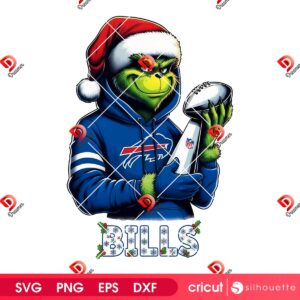 Grinchmas Buffalo Bills SVG PNG, Football NFL Grinchy Merry Christmas SVG PNG