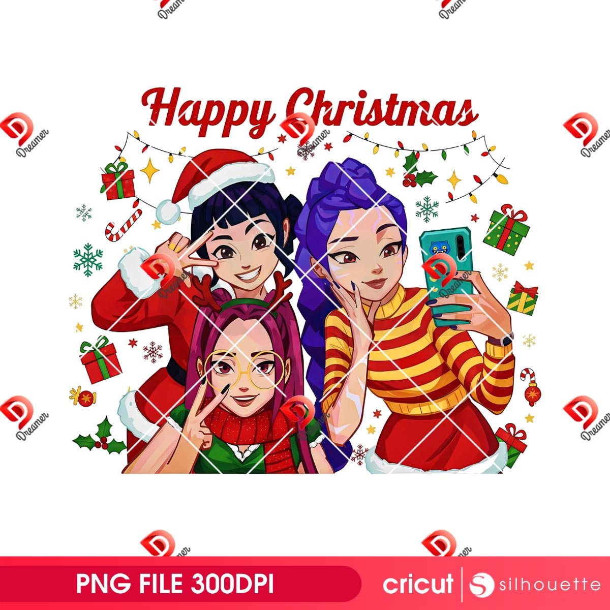 Happy Christmas Saja Girls Demon Hunters PNG, K-Pop Huntrix Merry Christmas PNG 1 Happy Christmas Saja Girls Demon Hunters PNG, K-Pop Huntrix Merry Christmas PNG