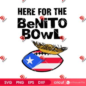Here For The Benito Bowl SVG PNG, Bad Bunny Super Bowl 2026 SVG PNG