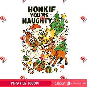 Honkif You're Naughty PNG, Funny Christmas PNG
