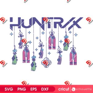 Huntrix Kpop Holiday Charms PNG SVG, Demon Hunters Logo SVG PNG