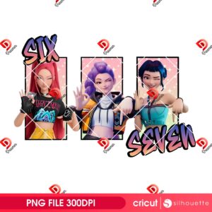 Huntrix Six Seven Meme PNG, Kpop Demon Hunters 67 Meme PNG, Saja Girls 67 Trending PNG