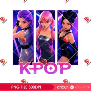 KPOP Demon Hunters Saja Girls PNG, Huntrix Saja Girls Kpop PNG