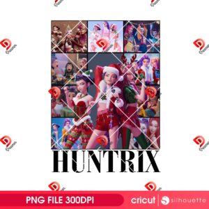 Kpop Huntrix Christmas PNG Design, Saja Girls Christmas Demon Hunters PNG