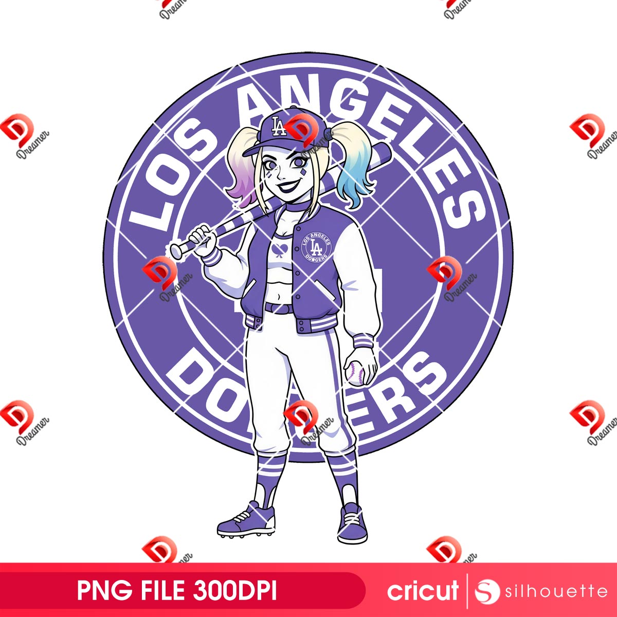 LA Dodgers Harley Quinn PNG Design, Los Angeles Dodgers Character by SVG Dreamer 2 LA Dodgers Harley Quinn PNG Design, Los Angeles Dodgers Character by SVG Dreamer
