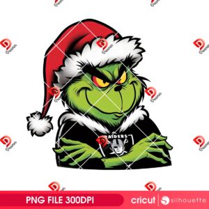 Las Vegas Raiders Grinchmas PNG, Merry Christmas Grinch Raiders Football PNG