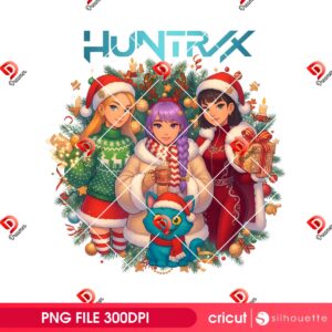 Merry Christmas Huntrix PNG, Xmas Saja Girls Kpop Demon Hunters PNG