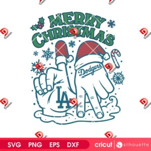 Merry Christmas Los Angeles Dodgers SVG PNG, LA Baseball Dodgers Xmas 2025 PNG SVG