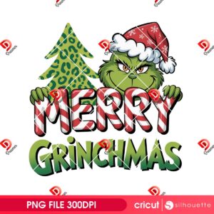 Merry Grinchmas Christmas 2025 PNG, Vintage Grinch Xmas PNG