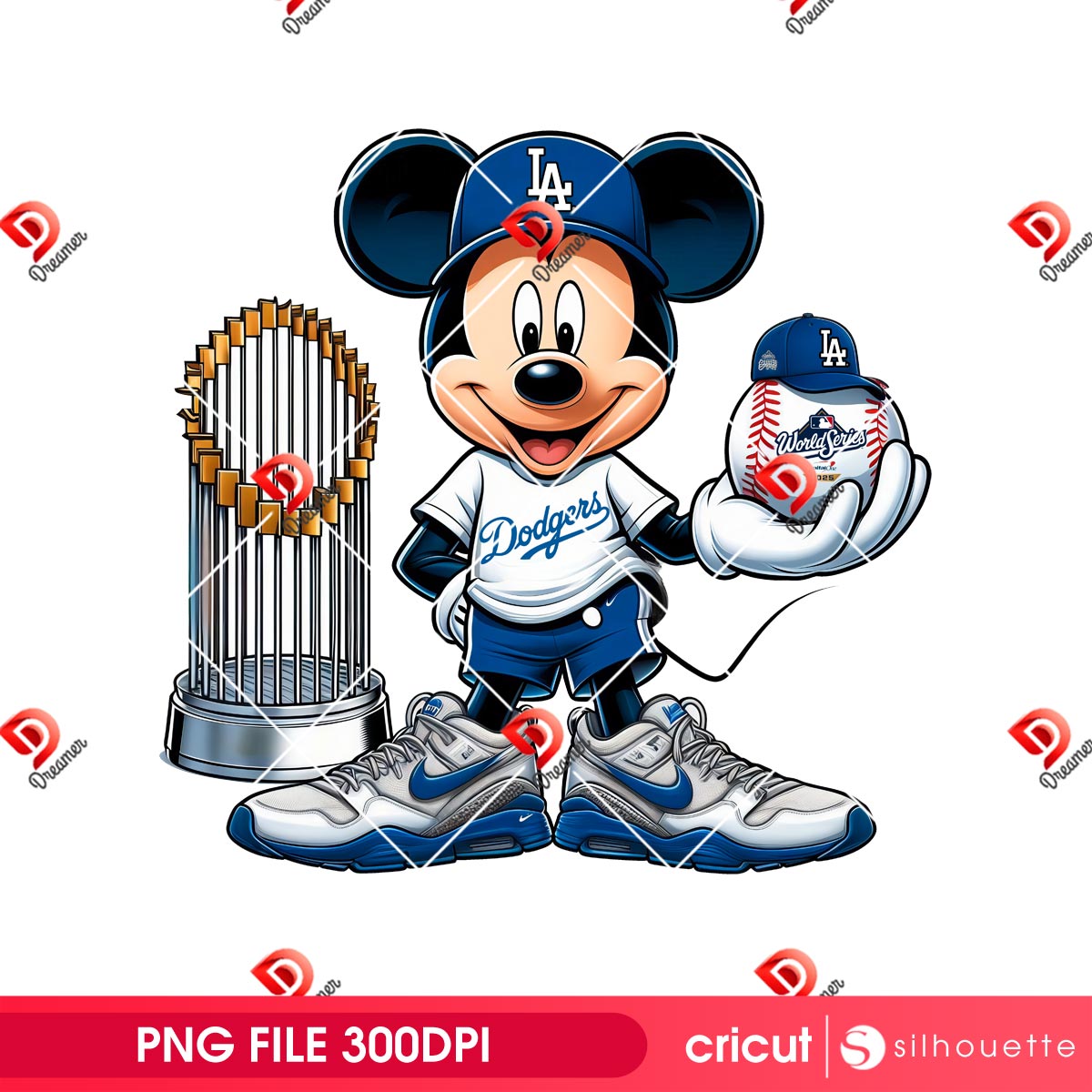 Mickey Mouse LA Dodgers World Series Champions 2025 PNG 1 Mickey Mouse LA Dodgers World Series Champions 2025 PNG