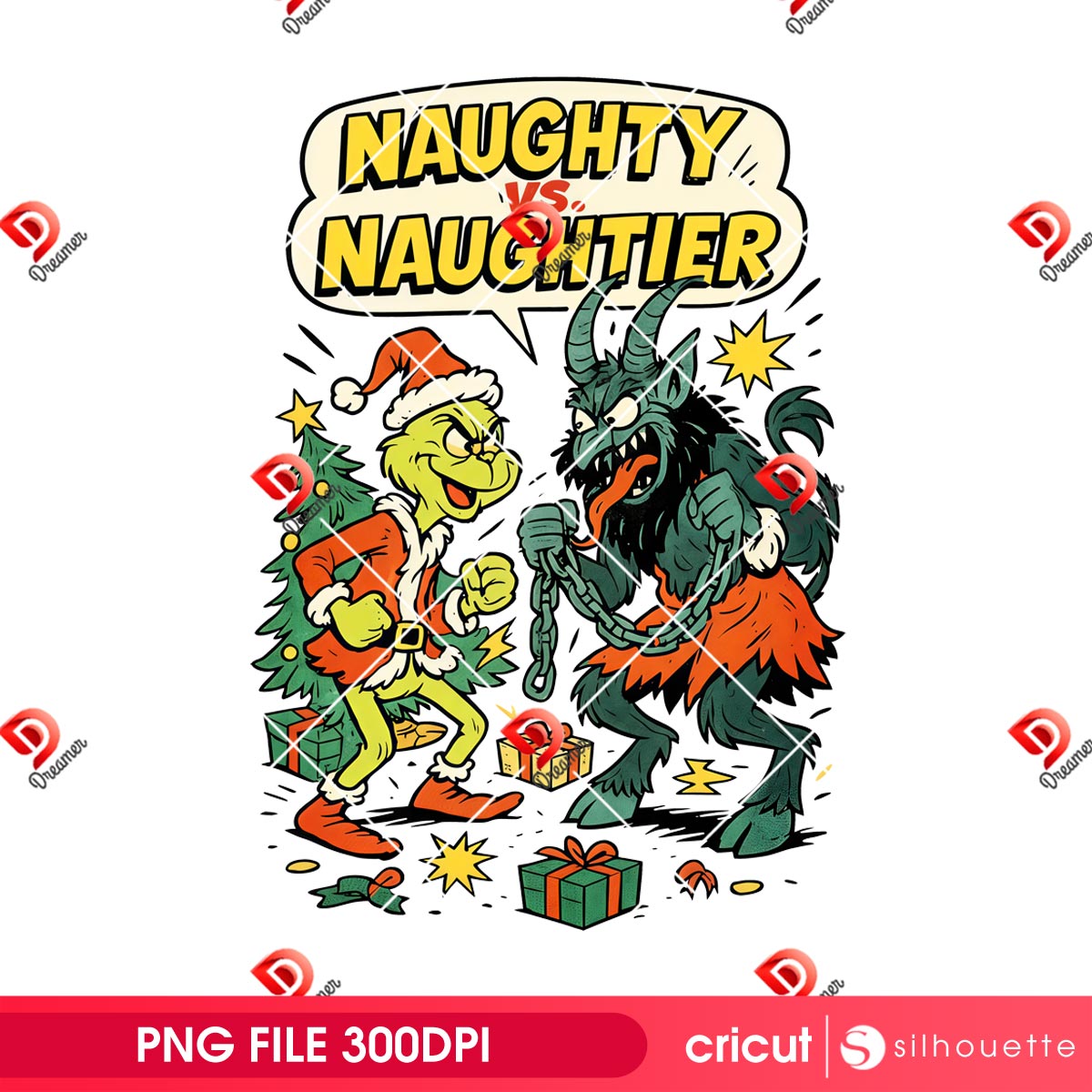 Naughty VS Naughtier PNG, Funny Christmas Grinch And Krampus PNG 1 Naughty VS Naughtier PNG, Funny Christmas Grinch And Krampus PNG