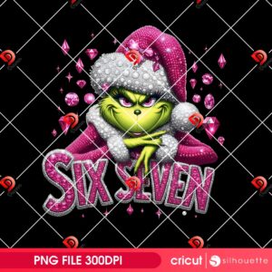 Pink Diamond Grinchmas Six Seven PNG, 67 Meme Christmas Grinch PNG