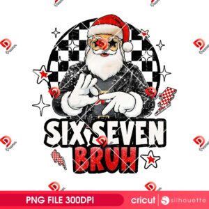 Santa Claus Six Seven Bruh PNG, 67 Meme Trending Christmas PNG
