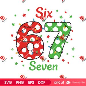 Six Seven Christmas Meme Trending SVG PNG, Merry Xmas 67 Meme PNG SVG