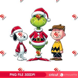 Snoopy Charlie Brown Grinch Christmas PNG, Peanuts Cartoon Merry Xmas 2025 PNG