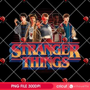 Stranger Things Season 5 Main Crew PNG Design, Stranger Things 5 80's Style Group PNG